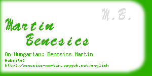 martin bencsics business card